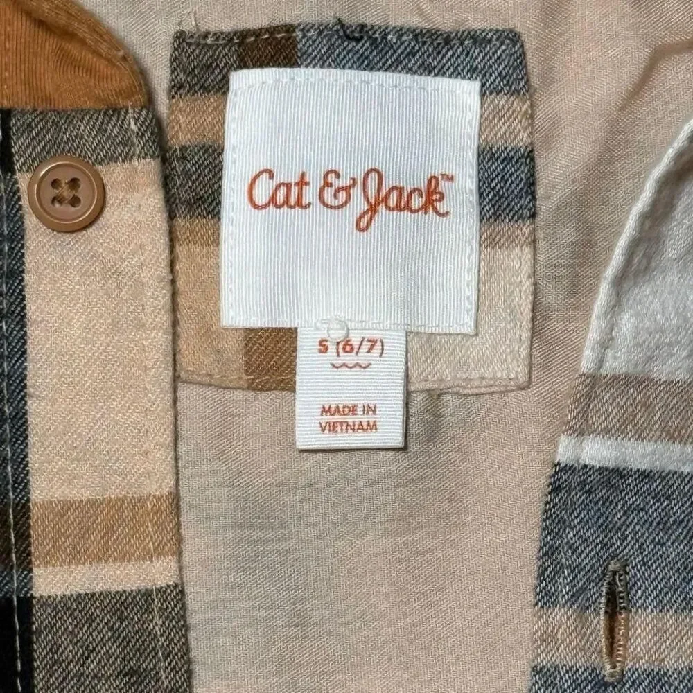 Flannel Cat &‎ Jack kids small 6/7